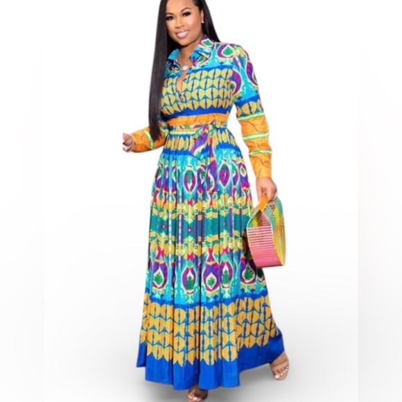 Dresses & Skirts - Vibrant Multicolor Abstract Print Maxi Dress